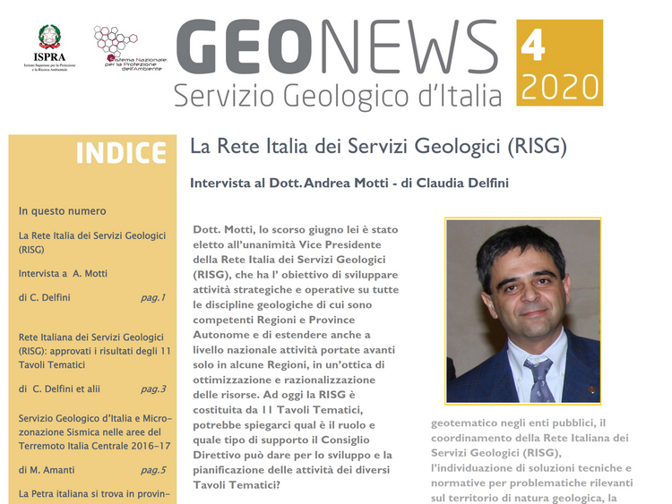 Geonews, newsletter n.4/2021 del Servizio Geologico d'Italia