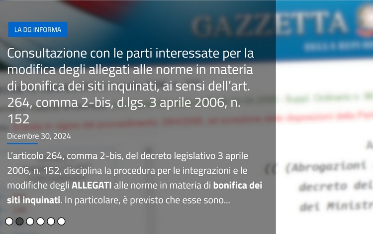 Ministero dell'Ambiente: aperta la consultazione per la modifica delle norme sui siti inquinati