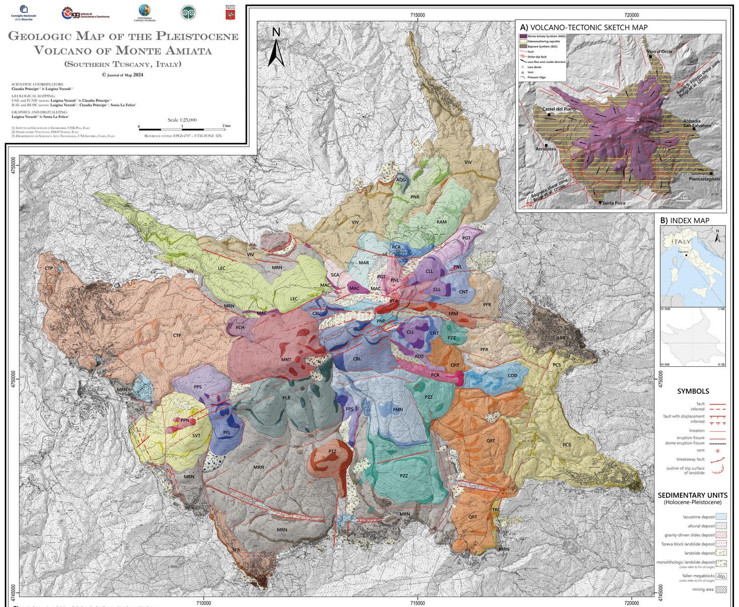 Nuova carta geologica del Monte Amiata (Toscana, Italia), scala 1:25.000