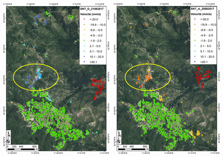 Linee guida per l'utilizzo dei dati interferometrici del geoportale Regione Toscana